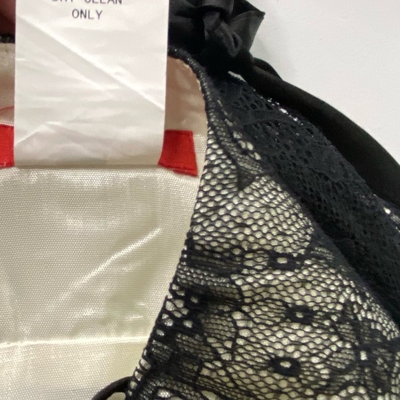 Vintage Lace Black Dress 10 Tall Fit and Flare Babydoll Whimsigoth Fairy ABS Y2K - Picture 7 of 15